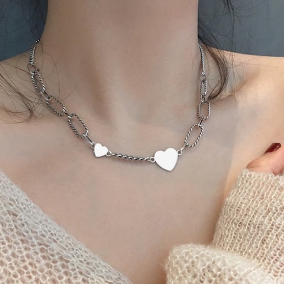 NEW 925 STERLING SILVER HEART NECKLACE, NICE NECKLACE, CUTE NECKLACE - Picture 3 of 9